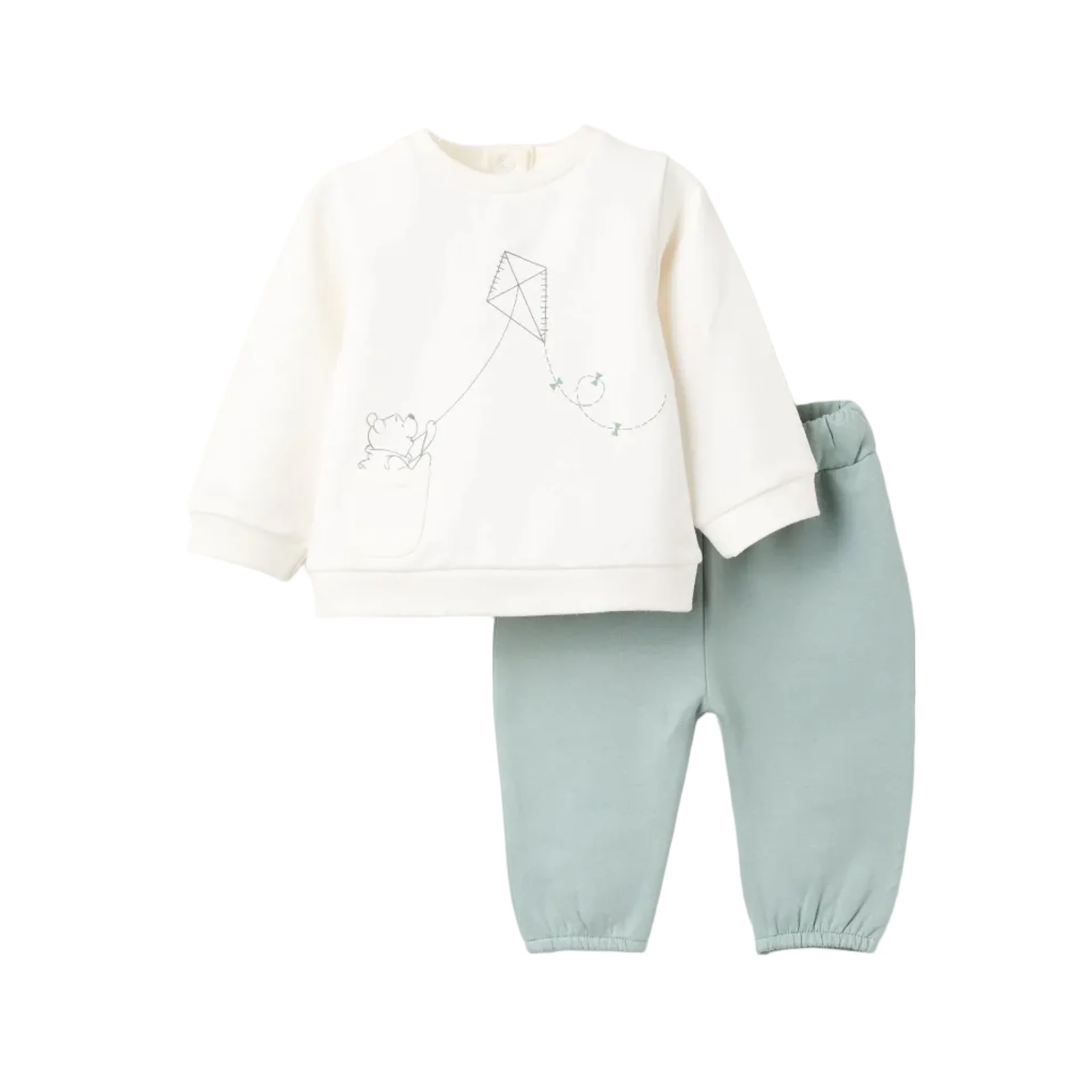 Conjunto Zippy Oso al Viento Blanco