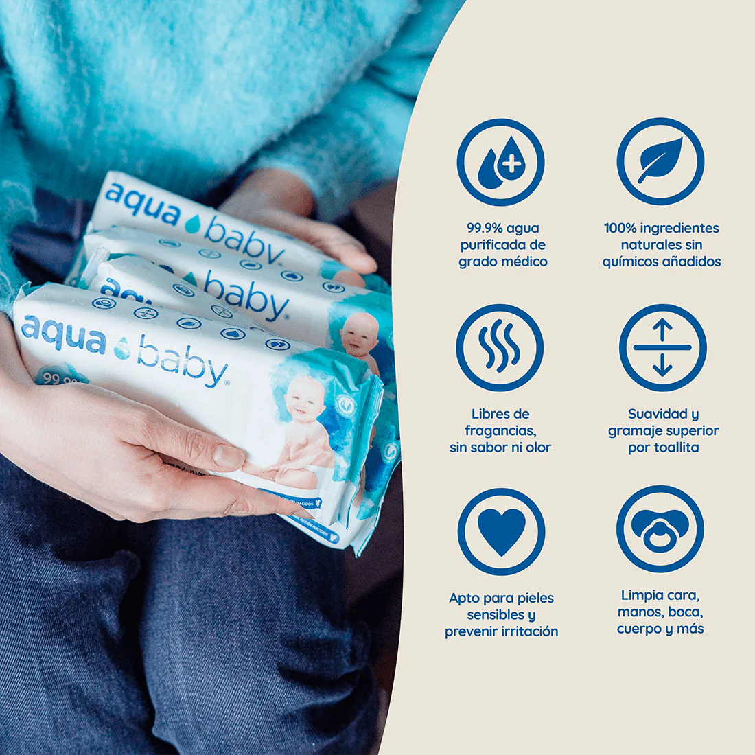 Toallitas Húmedas Aqua Baby x 4 Pack - Imagen 3
