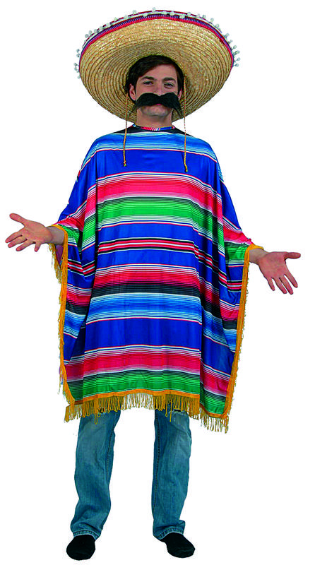 Disfraz poncho mejicano adulto
