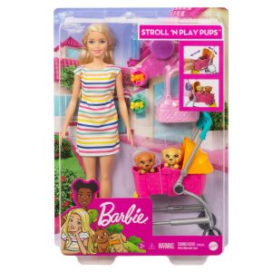Barbie c/carrito y mascotas